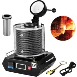 VEVOR 1150°C 3 Kg Digitaler Schmelzofen Maschine Automatischer Schmelzofen Schwarz Goldschmelzender Ofen 1400 W Schmelzofen Elektrisch