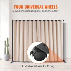 VEVOR Raumteiler Tragbarer Panel-Raumteiler Mit Rollen 118,5"x94,7" Khaki -Geschäft Für Heimwerkzeuge de2FBLP196120INCHJCYWV02Foriginal img v12Froom divider f3