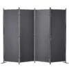 VEVOR Raumteiler, 4-teiliger, Faltbarer Sichtschutz, 224,9 X 30 X 160 Cm, Dunkelgrau