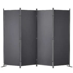 VEVOR Raumteiler, 4-teiliger, Faltbarer Sichtschutz, 224,9 X 30 X 160 Cm, Dunkelgrau