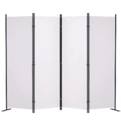 VEVOR Raumteiler, 4-teiliger, Faltbarer Sichtschutz, 224,9 X 30 X 160 Cm, Weiß