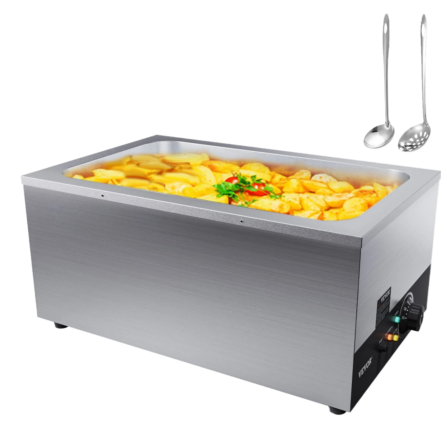 VEVOR Edelstahl Buffetwärmer Speisewärmer 1200 W, 1 X 26,4 L Buffetbehälter, 555 X 355 X 260 Mm Wärmebehälter, Inkl. Schöpfkellen Mit Langem Griff & Trockenbrennanzeige, Für Kantine, Café Usw. 3 VEVOR Edelstahl Buffetwärmer Speisewärmer 1200 W, 1 X 26,4 L Buffetbehälter, 555 X 355 X 260 Mm Wärmebehälter, Inkl. Schöpfkellen Mit Langem Griff & Trockenbrennanzeige, Für Kantine, Café Usw.