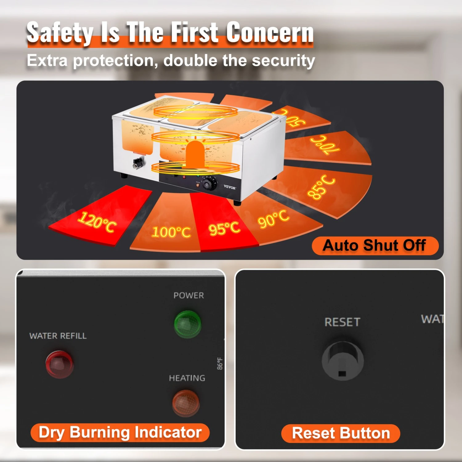 VEVOR Edelstahl Buffetwärmer Speisewärmer 1500 W 3 X 8,8 L Buffetbehälter 176 X 325 X 150 Mm Jede Heizplatte Verwendbar Inkl. Deckel & Ablaufhahn & 6 VEVOR Edelstahl Buffetwärmer Speisewärmer 1500 W 3 X 8,8 L Buffetbehälter 176 X 325 X 150 Mm Jede Heizplatte Verwendbar Inkl. Deckel & Ablaufhahn & – Bild 4