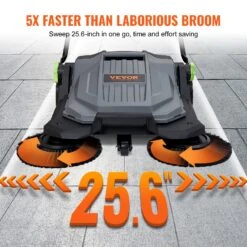 VEVOR Handgeführte Bodenkehrmaschine Mit 25,6 Zoll Breite Und 5-Gallonen-Abfallbehälter -Geschäft Für Heimwerkzeuge de2FBXSQSC55JL26E5I64V02Foriginal img v12Fwalk behind sweeper f2