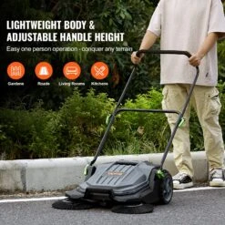 VEVOR Handgeführte Bodenkehrmaschine Mit 25,6 Zoll Breite Und 5-Gallonen-Abfallbehälter -Geschäft Für Heimwerkzeuge de2FBXSQSC55JL26E5I64V02Foriginal img v12Fwalk behind sweeper f3