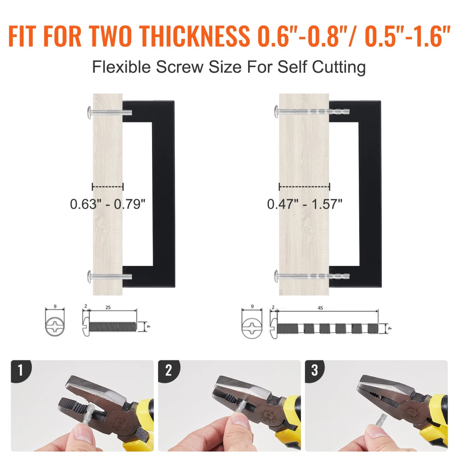 VEVOR 10er-Set Möbelgriff Edelstahl Stangengriff 88x12x35mm Küchengriff Mittenlochabstand 76mm Schrankgriff Dicke Der Schrankplatten Von 1,52 Bis 2cm Oder 1,27 Bis 4cm Türgriffe Schubladengriffe 5 VEVOR 10er-Set Möbelgriff Edelstahl Stangengriff 88x12x35mm Küchengriff Mittenlochabstand 76mm Schrankgriff Dicke Der Schrankplatten Von 1,52 Bis 2cm Oder 1,27 Bis 4cm Türgriffe Schubladengriffe – Bild 3