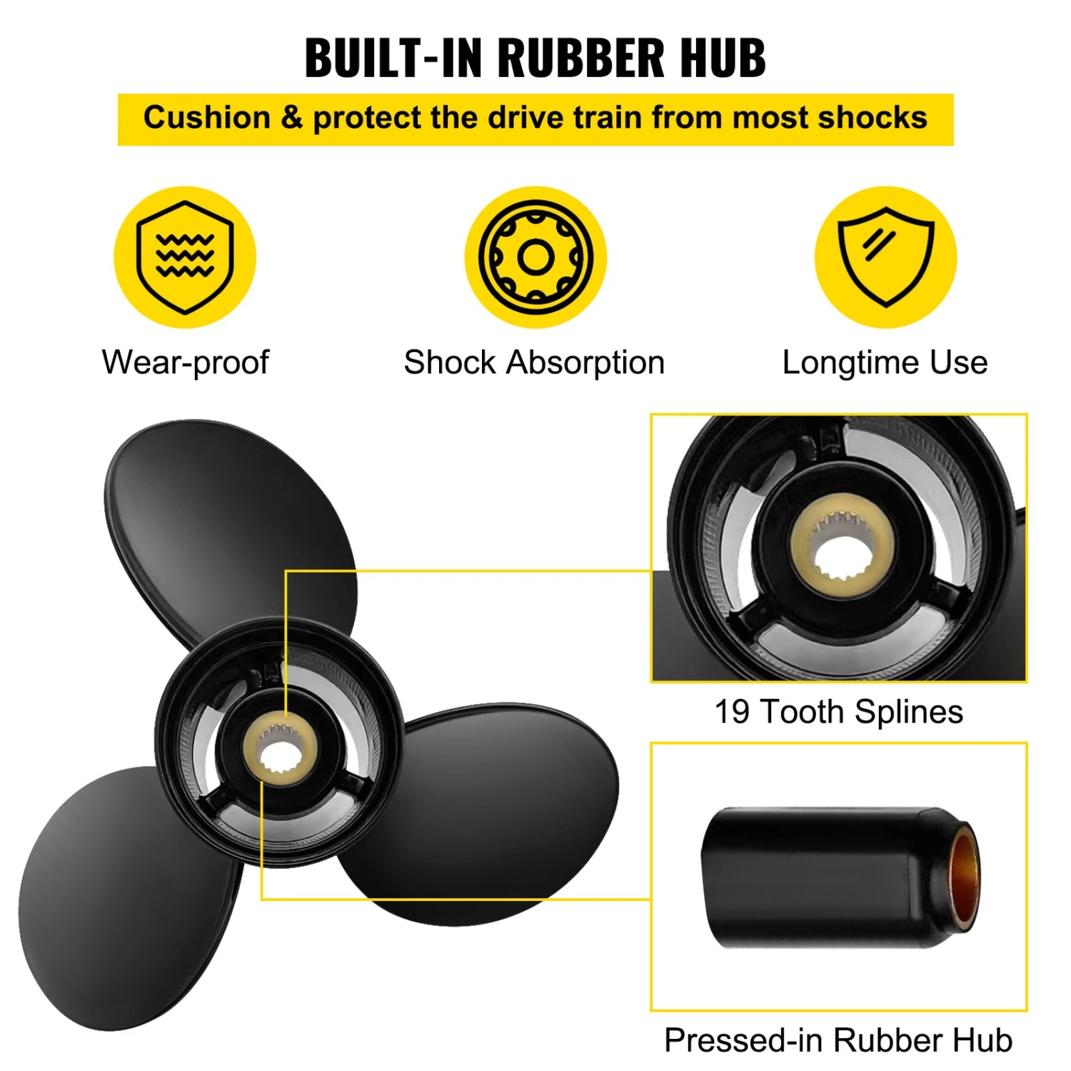 VEVOR 3817469 Außenbordpropeller Bootspropeller 3-Blatt 14 1/4 Durchm. X 21" Teilung 7 VEVOR 3817469 Außenbordpropeller Bootspropeller 3-Blatt 14 1/4 Durchm. X 21" Teilung – Bild 5