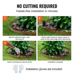 VEVOR Rasenkante 100,6 X 5,1 Cm (10er-Set) Rasenkantenband Aus Stahl Beeteinfassung Beetumrandung Mähkante Geeignet Für Außengärten, Wege, Rasenflächen, Innenhöfe, Straßenränder Und Mehr Braun -Geschäft Für Heimwerkzeuge de2FCPPZ45INCH33L0JNFV02Foriginal img v12Fsteel landscape edging f4