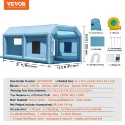 VEVOR Aufblasbare Lackierkabine Sprühfarbe, 6,4 X 4,1 X 3 M Aufblasbare Spritzkabine, Mit 1100 W Leistungsstarkem Gebläse & Luftfiltersystem, Tragbare Autolackierkabine Für Mittelgroße Fahrzeuge -Geschäft Für Heimwerkzeuge de2FCQSPQFLSKCGLKXHNXV22Foriginal img v12Fpaint booth f6