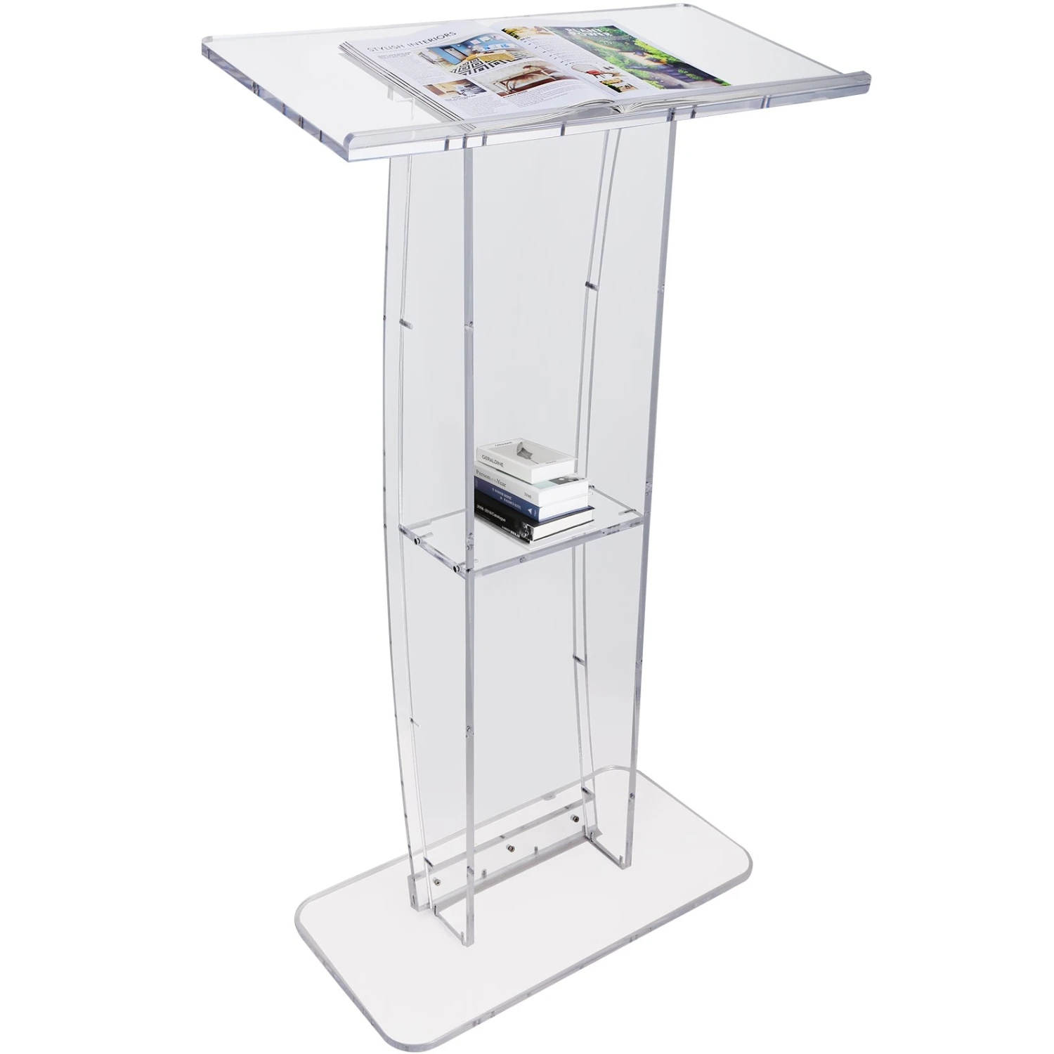 VEVOR Acryl-Podium, 47" Hoch, Klarer Acryl-Podiumsständer Mit Breiter Lesefläche Und Ablagefach, Bodenstehende, Klare Kanzeln Aus Acryl Für Kirche, Büro, Schule 3 VEVOR Acryl-Podium, 47" Hoch, Klarer Acryl-Podiumsständer Mit Breiter Lesefläche Und Ablagefach, Bodenstehende, Klare Kanzeln Aus Acryl Für Kirche, Büro, Schule