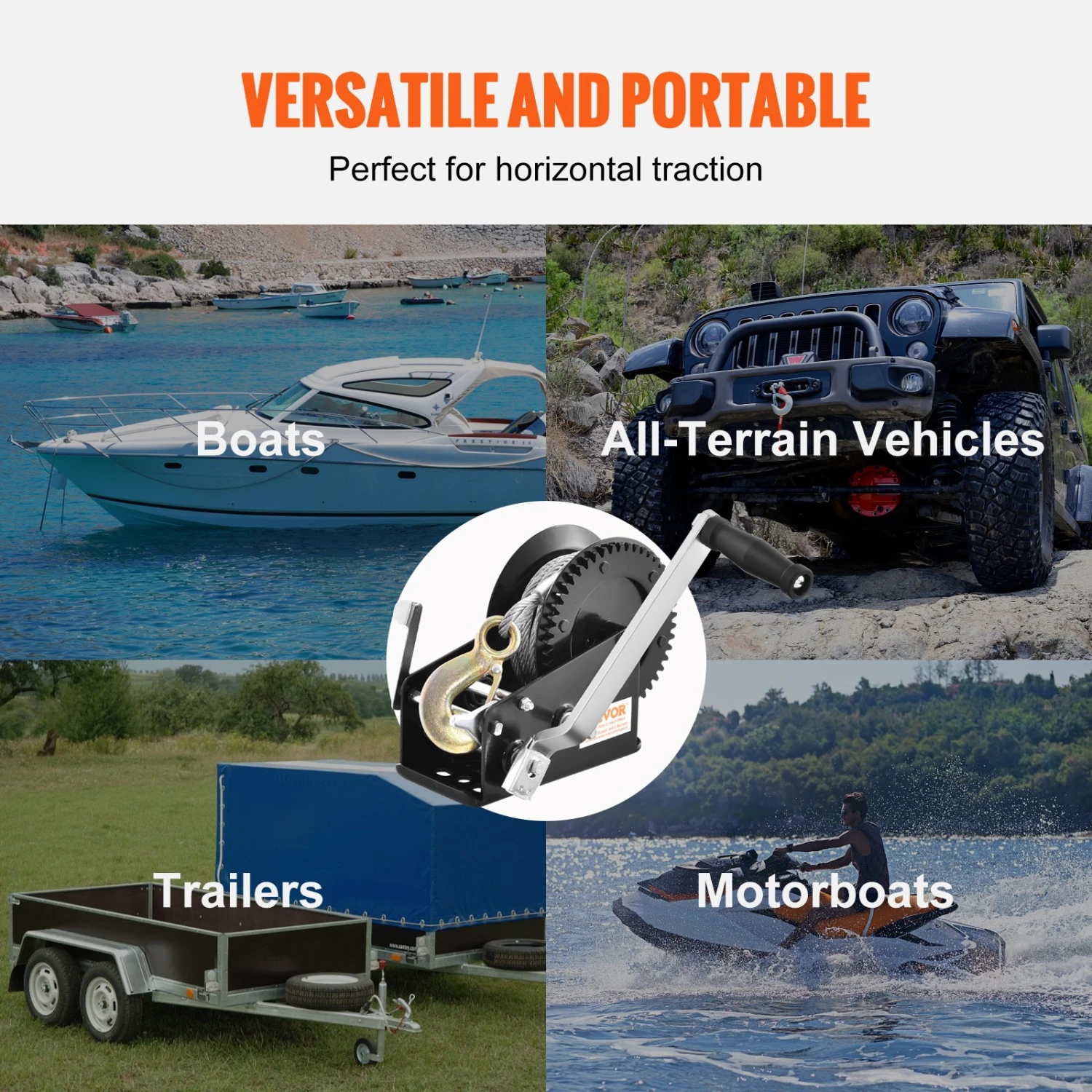 VEVOR Seilwinde 1587,5kg Handseilwinde 260x147x182mm Bootswinde 2-Wege-Ratsche/2-Gang Handwinde Mit Ca. 10m Kabel Gurtwinde Mit Ergonomischen Griff Handseilzug Winde Für Fahrzeuge Und Boote 8 VEVOR Seilwinde 1587,5kg Handseilwinde 260x147x182mm Bootswinde 2-Wege-Ratsche/2-Gang Handwinde Mit Ca. 10m Kabel Gurtwinde Mit Ergonomischen Griff Handseilzug Winde Für Fahrzeuge Und Boote – Bild 6