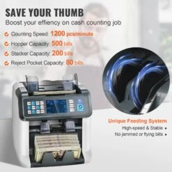 VEVOR Geldzählmaschine, Banknotenzähler Mit Gemischten Nennwerten, 2CIS, SN, UV, IR, MG, DD Falschgelderkennung, Mehrere Währungen, Wertzähl- Und Sortiergerät, Drucker Aktiviert -Geschäft Für Heimwerkzeuge de2FDCJDBZZSS2CISO761V22Foriginal img v12Fmoney counter machine f3