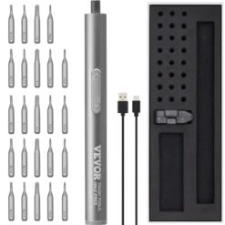 Geschäft Für Heimwerkzeuge 15 VEVOR Elektrischer Schraubendreher-Satz 24-teilig Mini-Schraubendreher-Werkzeugsatz 28 Mm Bohrer LED-Lichter Wiederaufladbarer Tragbarer