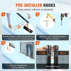 VEVOR Poolzaun 1,21 X 32,91 M, Abnehmbarer Kindersicherheitszaun, Einfach Selbst Zu Installierender Swimmingpoolzaun, 340 G Teslin PVC-Poolzaunnetz Schützt Kinder Und Haustiere -Geschäft Für Heimwerkzeuge de2FDXYCWL4108FTYMRZ5V02Foriginal img v22Fpool fence f4