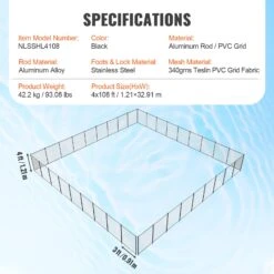VEVOR Poolzaun 1,21 X 32,91 M, Abnehmbarer Kindersicherheitszaun, Einfach Selbst Zu Installierender Swimmingpoolzaun, 340 G Teslin PVC-Poolzaunnetz Schützt Kinder Und Haustiere -Geschäft Für Heimwerkzeuge de2FDXYCWL4108FTYMRZ5V02Foriginal img v22Fpool fence f6