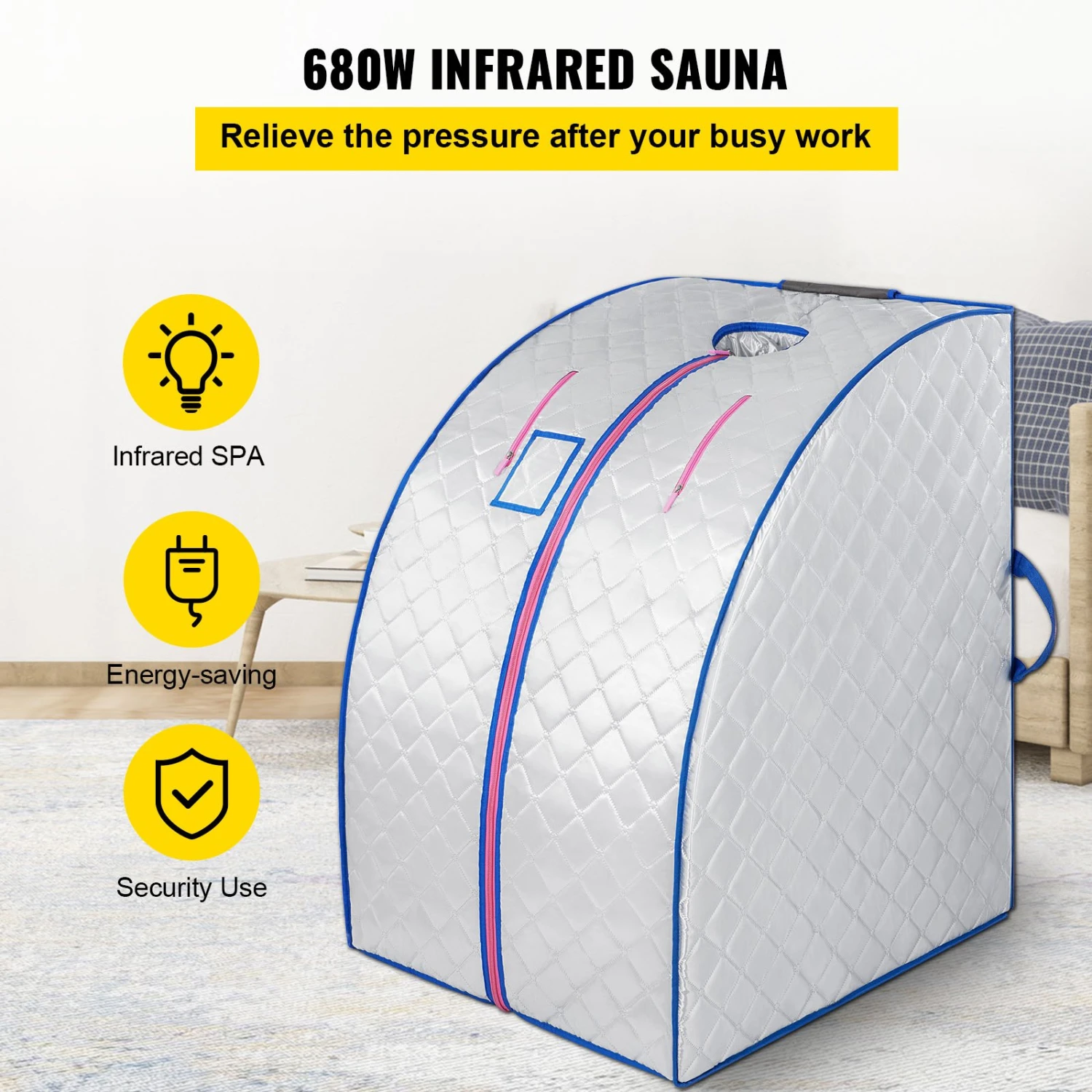 Vevor Infrarot Sauna Tragbare Heizung Sauna Box Dampfkabine Saunaheizung 680w 4 Vevor Infrarot Sauna Tragbare Heizung Sauna Box Dampfkabine Saunaheizung 680w – Bild 2