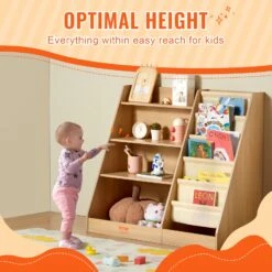 VEVOR 4-stöckiges Bücherregal Aus Holz Für Kinder, Sechsstöckiges Bücherregal, Baby-Aufbewahrungsregal, Bücher- Und Spielzeug-Organizer-Schrank, Für Kinderzimmer, Spielzimmer, Kindergarten -Geschäft Für Heimwerkzeuge de2FETCWSJ914714WFZI1V02Foriginal img v12Fkids storage cubes f2
