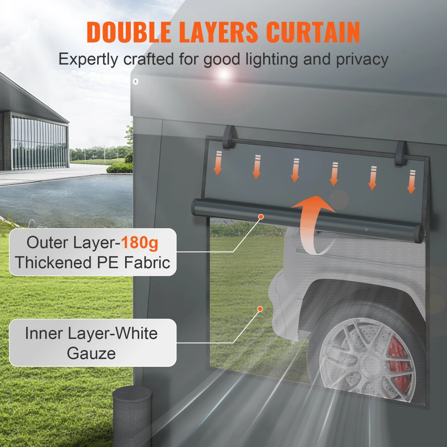 VEVOR Zeltgarage 3 X 6 X 2,8 M Garagenzelt Aus 180 G/m² Doppelseitig Beschichtetes PE Und Verzinktes Stahlrohr Lagerzelt Carport 38 Mm Säulendurchmesser Gerätezelt Für 2–3 Erwachsene Dunkelgrau 6 VEVOR Zeltgarage 3 X 6 X 2,8 M Garagenzelt Aus 180 G/m² Doppelseitig Beschichtetes PE Und Verzinktes Stahlrohr Lagerzelt Carport 38 Mm Säulendurchmesser Gerätezelt Für 2–3 Erwachsene Dunkelgrau – Bild 4