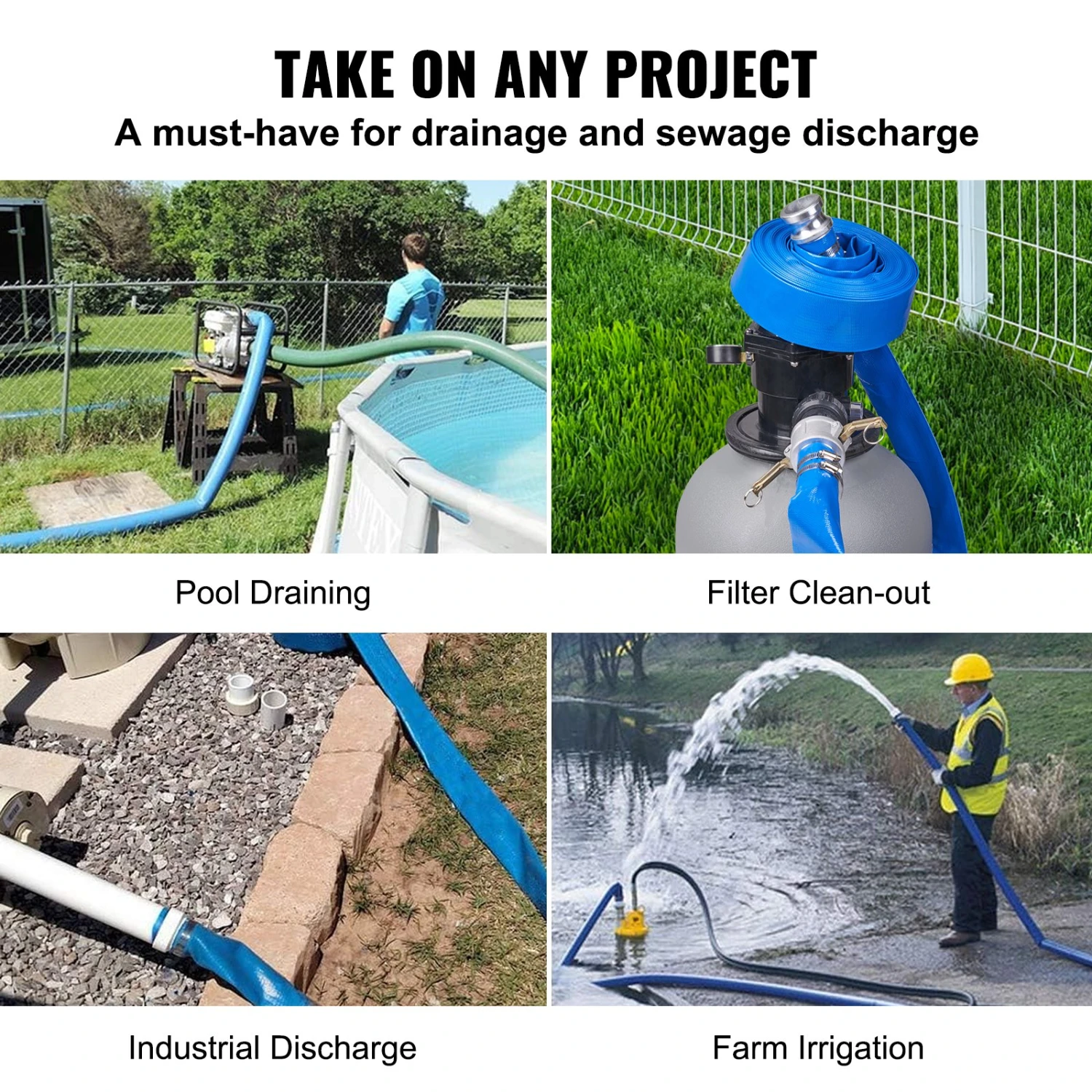 VEVOR Rückspülschlauch PVC-Ablaufschlauch 2 Zoll X 50 Fuß Mit Camlock C- Und E-Anschlüssen 8 VEVOR Rückspülschlauch PVC-Ablaufschlauch 2 Zoll X 50 Fuß Mit Camlock C- Und E-Anschlüssen – Bild 6