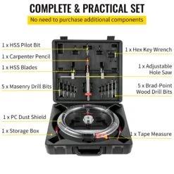 VEVOR Lochsägensatz Professionell 40 - 300 Mm Durchmesser Kreisschneider Verstellbar Durchmessergröße Lochbohrer Mit Staubschutzhülle Für Lüftungslöcher -Geschäft Für Heimwerkzeuge de2FFJKK1581113166YC0V02Foriginal img v52Fadjustable hole saw f2