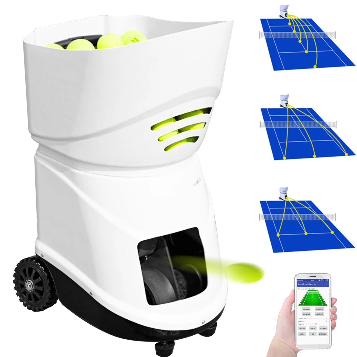 VEVOR 150 Ball Tennisballwerfer Abs Automatischer Ballwerfer Automatischer Tennisballwerfer Für Anfängerprofis(TS06) 2 VEVOR 150 Ball Tennisballwerfer Abs Automatischer Ballwerfer Automatischer Tennisballwerfer Für Anfängerprofis(TS06)