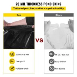 VEVOR LLDPE-Teichfolie, 4,6 X 6 M, Teichfolie 20 Mil, Fischteichfolien Für Wasserfall, Teich Und Fischteiche Schwimmteichfolie Gartenteich Folie -Geschäft Für Heimwerkzeuge de2FFSM15X20FT0000001V02Foriginal img v12Fpond liner f2