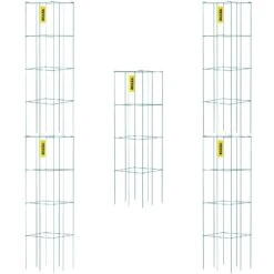 VEVOR Tomatenkäfige Pflanzenstützkäfig 5 Stück Quadratischer Stahl 1,1 M Grün