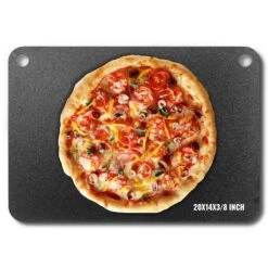 VEVOR Pizzastahl, 20" X 14" X 3/8" Pizzastahlplatte Für Den Ofen, Vorgewürzter Pizza-Backstein Aus Kohlenstoffstahl Mit 20-fach Höherer Leitfähigkeit, Robuste, Rostfreie Pizzapfanne Für Außengrill, In