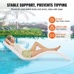 VEVOR Sonnenliege Loungesitze, 2 Stk. Chaiselongues, Innenpool- Und Sonnenregal-Loungesessel 1780 X 580 X 560 Mm, 200 Kg Tragfähigkeit Pool-Liegestühle Aus PE Weiß, Bäderliege Pool Sonnenliege -Geschäft Für Heimwerkzeuge de2FGJTYPE2JZXX0DTEW7V02Foriginal img v12Fpool loungers f3