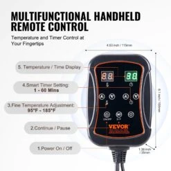 VEVOR 560W Infrarot Saunadecke 1900x900mm Sauna Blanket 35°C-85°C Infrarotdecke 40-Minuten-Fettverbrennung Heizdecke Mit Germanium-Jadestein-Therapie Heizmatte Körper Abnehmen Fitness -Geschäft Für Heimwerkzeuge de2FHWSNTNJB3575UT4UDV22Foriginal img v32Fsauna blanket f2