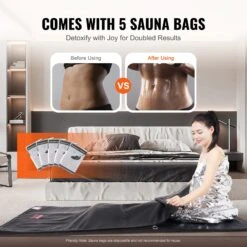 VEVOR 560W Infrarot Saunadecke Sauna Blanket 1-6 Stufen (35°C-85°C) Infrarotdecke 40-Minuten-Fettverbrennung Heizdecke 5-Schicht-Sicherheitsmaterialien Heizmatte Körper Abnehmen Fitness -Geschäft Für Heimwerkzeuge de2FHWSNTPU7171IISCJYV22Foriginal img v32Fsauna blanket f5