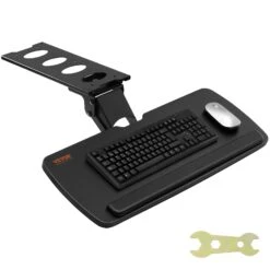 VEVOR Tastaturablage Unter Dem Schreibtisch Große 250 X 635 Mm, Tastaturablage 0-220 Mm Höhe Einstellbar, Tastaturablage Keyboard, Tastaturauszug Für Büro, Zu Hause Usw.
