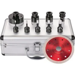 VEVOR Fliesenbohrer Lochsägen-Set 5-68 Mm 9 Teilig Winkelschleifer Bohrkronen 15 Mm Segmenthöhe Lochsägen 60 Mm Bohrerlänge Harte Fliesen