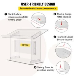 VEVOR Acryl Podium Tischgröße(LxB)68,58x34,8cm Rednerpult 49,53 Cm Höhe Moderne Acryl Kirche Stil Podium Mit Schraubensatz Ideal Für Kirchen, Schulen Pressekonferenzen Hörsälen Abendgesellschaften 12 VEVOR Acryl Podium Tischgröße(LxB)68,58x34,8cm Rednerpult 49,53 Cm Höhe Moderne Acryl Kirche Stil Podium Mit Schraubensatz Ideal Für Kirchen, Schulen Pressekonferenzen Hörsälen Abendgesellschaften -Geschäft Für Heimwerkzeuge de2FJTYKLYJT19.56EFVZV02Foriginal img v22Facrylic podium f3
