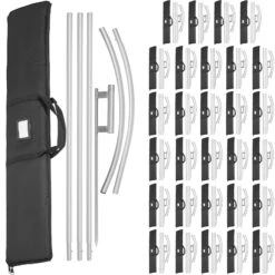 VEVOR Standard Größe Oxford Swooper Flagge 30 X 6 STK 16 Fuß Zeichen Banner Aluminiumlegierung, 4,3 M Swooper Flagge Werbung Schild Mit Fahnenmast-Set Und Erdspieß Werbung Schild Slogan-Flaggen