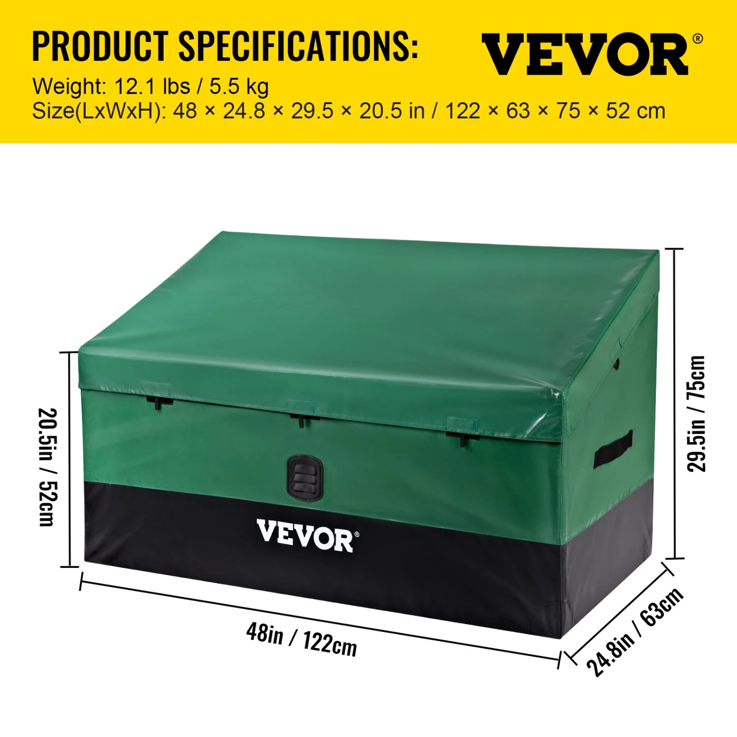 VEVOR 440L Aufbewahrungsbox Für Den Außenbereich 122 X 63 X 75 Cm Auflagenbox Aus PE-Plane Auf Industriellem Niveau Wasserdicht Luftdurchlässig Kissenbox 9 VEVOR 440L Aufbewahrungsbox Für Den Außenbereich 122 X 63 X 75 Cm Auflagenbox Aus PE-Plane Auf Industriellem Niveau Wasserdicht Luftdurchlässig Kissenbox – Bild 7