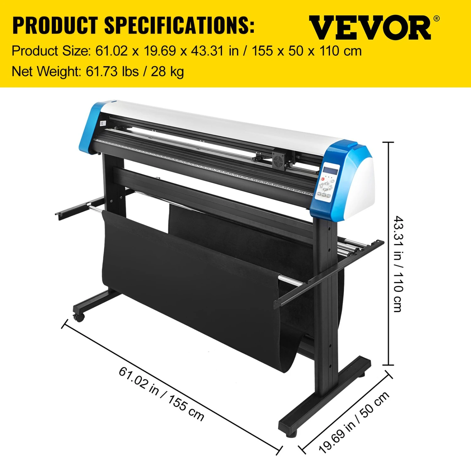 VEVOR 53-Zoll Halbautomatischer Konturen-Vinyl-Schneideplotter Manuelle Positionierung 9 VEVOR 53-Zoll Halbautomatischer Konturen-Vinyl-Schneideplotter Manuelle Positionierung – Bild 7