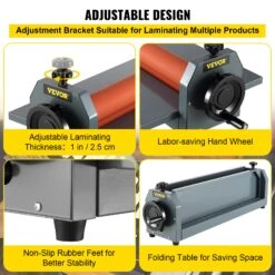 VEVOR Kaltlaminator 1000 Mm Manueller Klapptischer Fotofilm-Rollenlaminator Aus Dickem Eisenmetall Mit Weichgummirollen, Vier Rutschfesten Einstellbaren Gummifüßen Für Foto-, Werbe Kopierbetriebe 13 VEVOR Kaltlaminator 1000 Mm Manueller Klapptischer Fotofilm-Rollenlaminator Aus Dickem Eisenmetall Mit Weichgummirollen, Vier Rutschfesten Einstellbaren Gummifüßen Für Foto-, Werbe Kopierbetriebe -Geschäft Für Heimwerkzeuge de2FLBS1000SDLBJ00001V02Foriginal img v82Fcold laminator f4