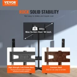 VEVOR TV Ständer Mit Rollen Universal 1430–1538 Mm Höhenverstellbar, 100 X 100 Mm / 400 X 400 Mm, 39,9 Kg Belastbarer Bodenständer Standfuß Passend Für 58,42-152,4 Cm Fernsehen, TV-Halterung 9 VEVOR TV Ständer Mit Rollen Universal 1430–1538 Mm Höhenverstellbar, 100 X 100 Mm / 400 X 400 Mm, 39,9 Kg Belastbarer Bodenständer Standfuß Passend Für 58,42-152,4 Cm Fernsehen, TV-Halterung -Geschäft Für Heimwerkzeuge de2FLDDSZJKYDLY60F75FV02Foriginal img v12Ffloor tv stand f1