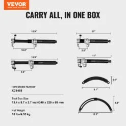 VEVOR Federspanner Satz 280 Mm Max. Kompressionshub Universal Federbein Werkzeug 1200kg Tragfähigkeit Federbeinspanner 220–310mm KFZ Auto Profi Feder Spanner Stoßdämpfer Werkzeug -Geschäft Für Heimwerkzeuge de2FLJSJZDHCZQSDQM65RV02Foriginal img v22Fstrut spring compressor f6