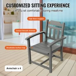 VEVOR 5-teiliges Gartenmöbel Set Balkonmöbel Set 1 Tisch + 4 Stühle, 150 Kg / 150 Kg Sitzgruppe Garnitur Wetterfest Sonnenfest, Essgruppe Garten Terrassenmöbel-Set Modern Balkon Möbel Hellgrau 12 VEVOR 5-teiliges Gartenmöbel Set Balkonmöbel Set 1 Tisch + 4 Stühle, 150 Kg / 150 Kg Sitzgruppe Garnitur Wetterfest Sonnenfest, Essgruppe Garten Terrassenmöbel-Set Modern Balkon Möbel Hellgrau -Geschäft Für Heimwerkzeuge de2FLTCZYQHSSL4S5YFPUV02Foriginal img v12Fdining set f4