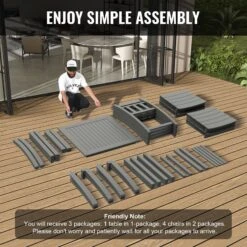 VEVOR 5-teiliges Gartenmöbel Set Balkonmöbel Set 1 Tisch + 4 Stühle, 150 Kg / 150 Kg Sitzgruppe Garnitur Wetterfest Sonnenfest, Essgruppe Garten Terrassenmöbel-Set Modern Balkon Möbel Hellgrau 13 VEVOR 5-teiliges Gartenmöbel Set Balkonmöbel Set 1 Tisch + 4 Stühle, 150 Kg / 150 Kg Sitzgruppe Garnitur Wetterfest Sonnenfest, Essgruppe Garten Terrassenmöbel-Set Modern Balkon Möbel Hellgrau -Geschäft Für Heimwerkzeuge de2FLTCZYQHSSL4S5YFPUV02Foriginal img v12Fdining set f5