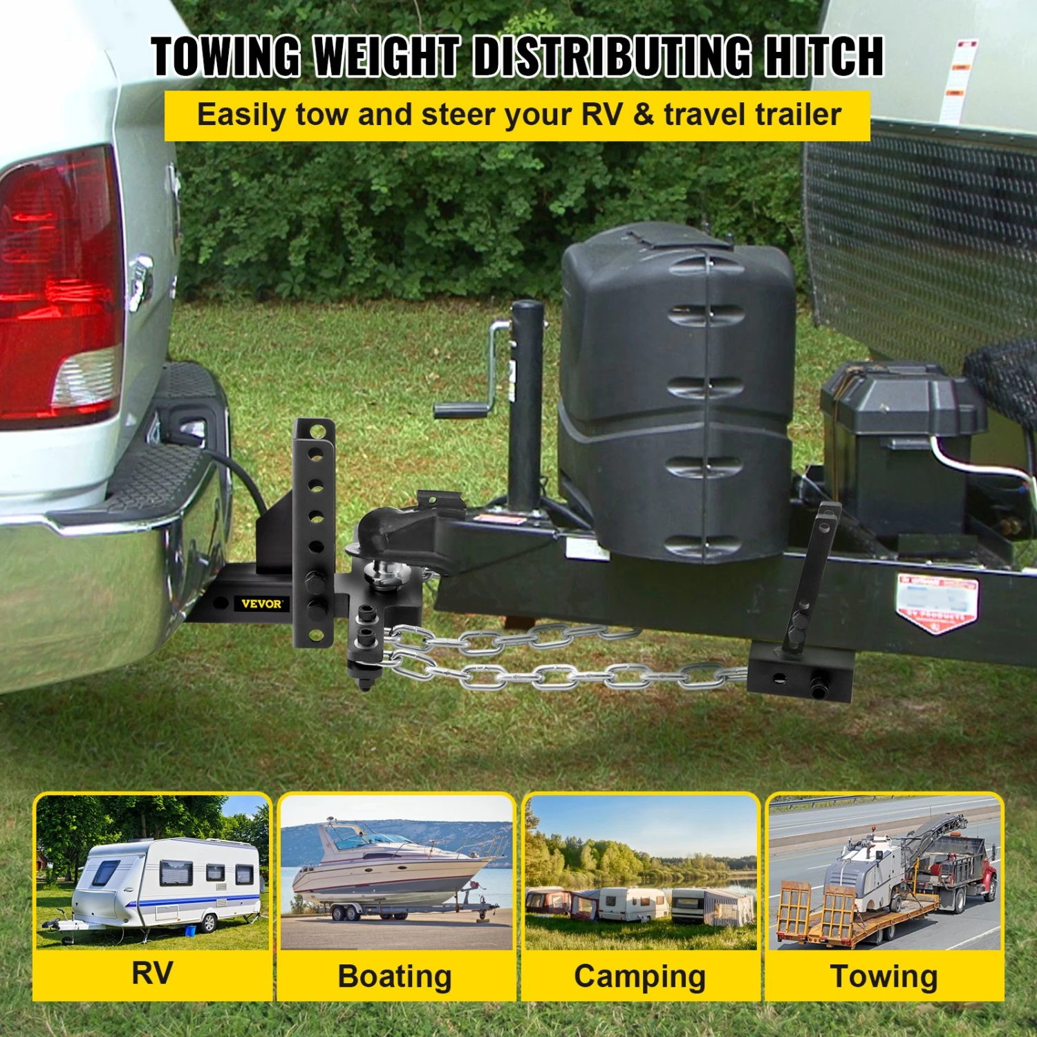 VEVOR Gewichtsverteilerkupplung 45,7 Cm Kettenlänge Anhängerkupplung, 8 Mm Kettendurchmesser Ackerschienendreieck, 635 Kg Gewichtskapazität Kupplungsträger, Für Unterlegkupplung Mit Klemmverschlüssen 4 VEVOR Gewichtsverteilerkupplung 45,7 Cm Kettenlänge Anhängerkupplung, 8 Mm Kettendurchmesser Ackerschienendreieck, 635 Kg Gewichtskapazität Kupplungsträger, Für Unterlegkupplung Mit Klemmverschlüssen – Bild 2