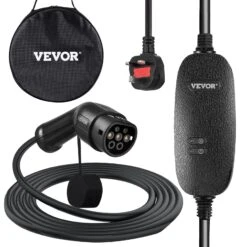 VEVOR EV Ladegerät 10 A EV Ladekabel Für EU Standard, 6 M Ladestation Für Elektroauto 3 Pin Schuko Stecker, 2,3 KW Elektrofahrzeug, 250 V IP54-Anschluss Mit LCD Digitalbildschirm & CE Zertifizierung