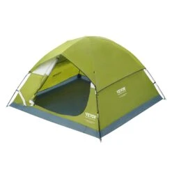 VEVOR Campingzelt 3 Personen Wurfzelt 214 X 214 X 122 Cm Kuppelzelt Plane Aus 190T Dacron+150D Oxford Gestell Aus 7,62 Mm Fiberglas Trekkingzelt Festivalzelt Grün Ideal Für Camping Festivals