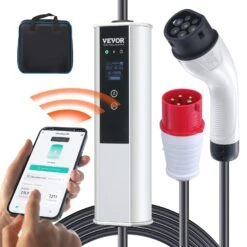 VEVOR Typ2 EV Ladekabel 16A 3,68kW(einphasig)/11kW(dreiphasig) Elektroauto Ladegerät IP66 Wallbox 7,5m Kabel Ladekabel 4 Stufen Der Stromanpassung (16A/13A/10A/8A) Ladegerät CEE 16-Stecker