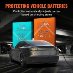 VEVOR Tragbares EV-Ladegerät 3,68 KW Ladegerät Für Elektrofahrzeuge EV-Ladekabel Typ 2(IEC62196) CEE 7/7 Stecker 8-16A 1-Phasig EV-Ladestation 8,6m Kabellänge IP66 Wasserdicht Wallbox -Geschäft Für Heimwerkzeuge de2FOGBXCDQDXZSDDCSO4V22Foriginal img v72Fev charger f3