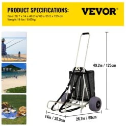 VEVOR Strandwagen, Strandwagen Für Sand, PVC, 14" X 14,7" Deck Mit 10" Ballonrädern -Geschäft Für Heimwerkzeuge de2FPHTSTCYCJZTP97FC2V02Foriginal img v12Fbeach cart f6