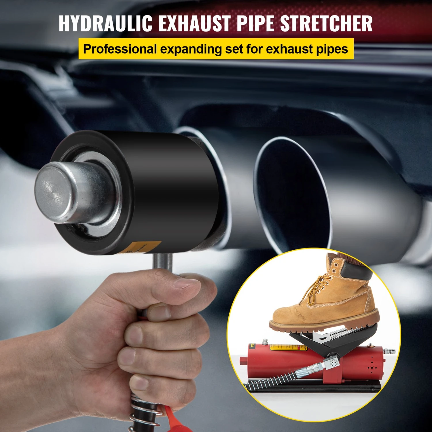 VEVOR Hydraulischer Auspuffrohr-Expander, Größe 1-5/8" Bis 4-1/4", 10-T-Pedalpumpe Im Lieferumfang Enthalten, Mit 4 Matrizen, 2 Aufbewahrungskoffern Für Kupfer-Aluminium-Rohre Bei Der Autoreparatur 4 VEVOR Hydraulischer Auspuffrohr-Expander, Größe 1-5/8" Bis 4-1/4", 10-T-Pedalpumpe Im Lieferumfang Enthalten, Mit 4 Matrizen, 2 Aufbewahrungskoffern Für Kupfer-Aluminium-Rohre Bei Der Autoreparatur – Bild 2