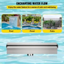 VEVOR Schwalldusche Poolfontäne Wasserfall 11,8x4,5x3,1 Poolbrunnen 1,3 Wasserfontäne 0,87 Dekoration Gartenteich -Geschäft Für Heimwerkzeuge de2FPQSBJPJSW300PQJSKV02Foriginal img v62Fwaterfall blade f3